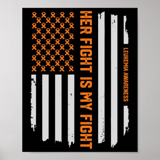 Leukemie Bewustzijn American Flag T-shirt Gift Poster (Voorkant)