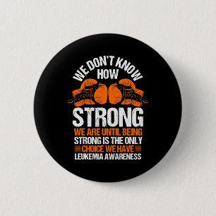 Leukemie bewustzijn bloedkanker oranje lint ronde button 5,7 cm