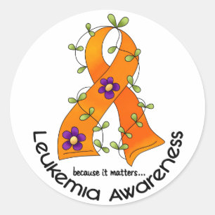 LEUKEMIE BEWUSTZIJN BLOEMLINT 1 RONDE STICKER