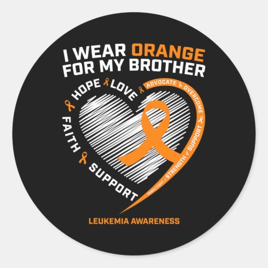 Leukemie Bewustzijn Broeder Kinder Leukemie Bewust Ronde Sticker (Voorkant)