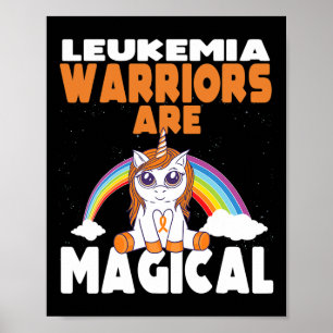 Leukemie bewustzijn Cute Magische Eenhoorn Bloed K Poster