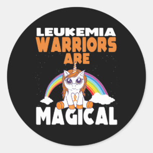 Leukemie bewustzijn Cute Magische Eenhoorn Bloed K Ronde Sticker