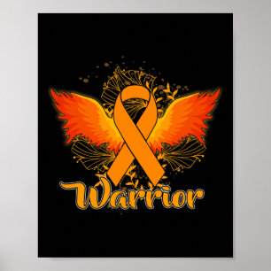 Leukemie Bewustzijn Fun Warrior Oranje lint Gift Poster