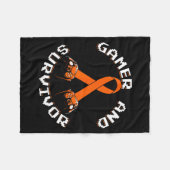 Leukemie bewustzijn Gamer en overlevende Fleece Deken (Voorkant (Horizontaal))