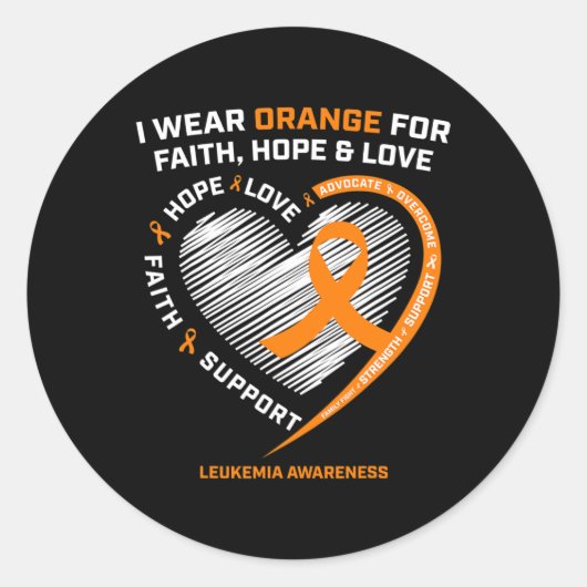Leukemie Bewustzijn Geloof Hoop Liefde Leukemie Be Ronde Sticker (Voorkant)