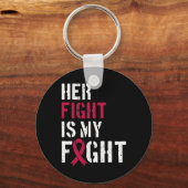 Leukemie Bewustzijn Haar strijd is mijn vechtsteun Sleutelhanger (Voorkant)