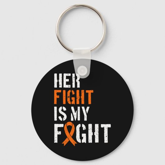 Leukemie Bewustzijn Haar strijd is mijn vechtsteun Sleutelhanger (Voorkant)