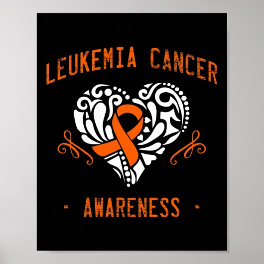 Leukemie Bewustzijn Hartlint Hoop Poster (Voorkant)