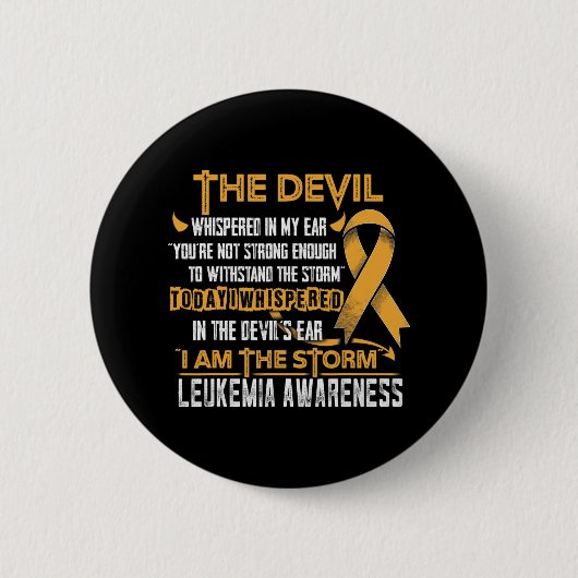 Leukemie Bewustzijn Ik ben de Storm Duivel Ronde Button 5,7 Cm (Voorkant)