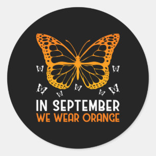 Leukemie Bewustzijn In September Draag we Oranje m Ronde Sticker
