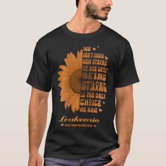 Leukemie bewustzijn is sterk zonnebloem t-shirt