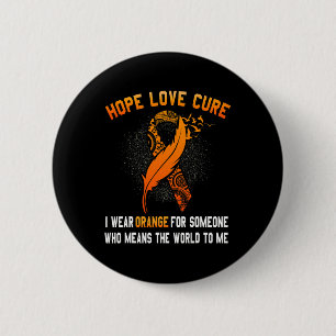 Leukemie Bewustzijn Kanker Oranje Lintfamilie SUP Ronde Button 5,7 Cm