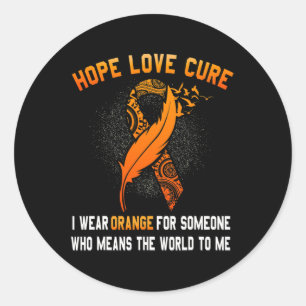 Leukemie Bewustzijn Kanker Oranje Lintfamilie SUP Ronde Sticker