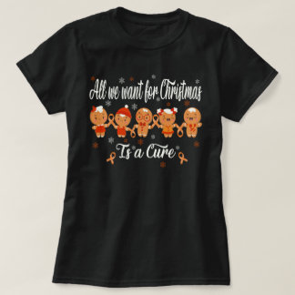 Leukemie Bewustzijn Kerst Gingerbread Schattige T-shirt