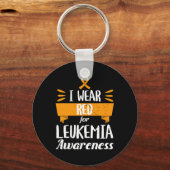 Leukemie Bewustzijn Maand I Draag Rode Bloedkanker Sleutelhanger (Voorkant)