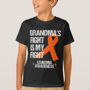 Leukemie Bewustzijn Maand Oma Vecht Oranje Ribb T-shirt
