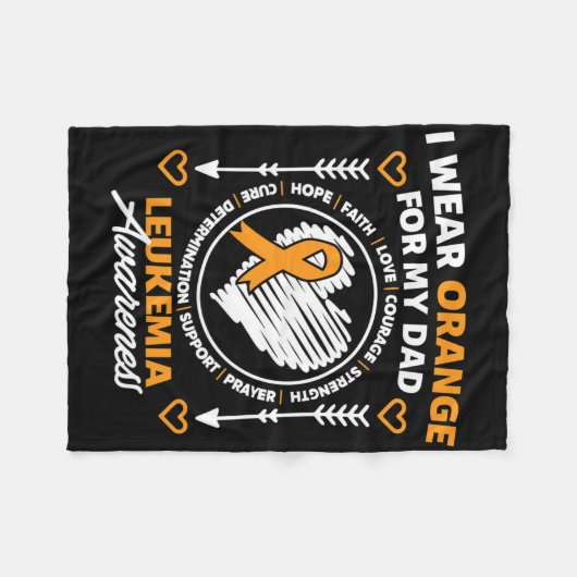 Leukemie Bewustzijn Maand Ondersteuning I Draag Or Fleece Deken (Voorkant (Horizontaal))