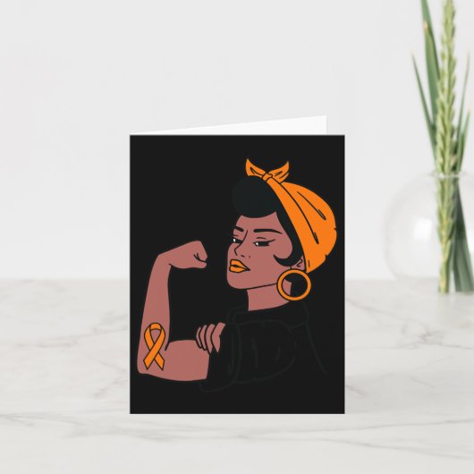 Leukemie Bewustzijn Maand Oranje Lint Warriors WO Kaart (Voorkant)