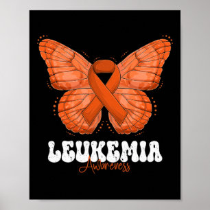 Leukemie Bewustzijn Maand Oranje lintvlinder Poster