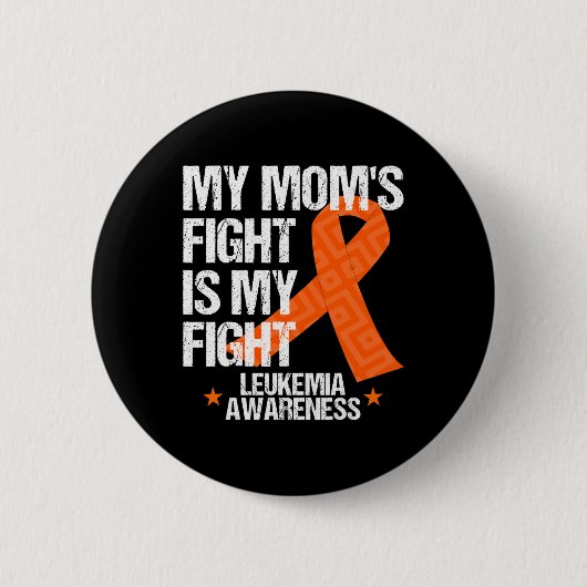 Leukemie Bewustzijn Moeder Strijd Oranje Lint Gift Ronde Button 5,7 Cm (Voorkant)