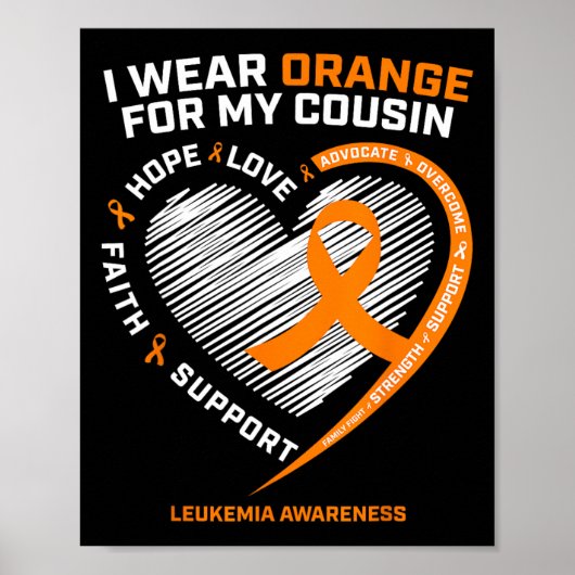 Leukemie Bewustzijn Neef Gifts Mannen Kinder Leuke Poster (Voorkant)