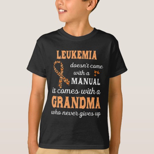 Leukemie bewustzijn Oma Ondersteuning Leukemie War T-shirt (Voorkant)
