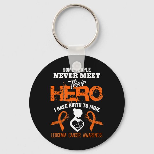 Leukemie Bewustzijn Ontmoet Mijn Hero Sleutelhanger (Voorkant)