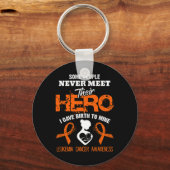 Leukemie Bewustzijn Ontmoet Mijn Hero Sleutelhanger (Voorkant)