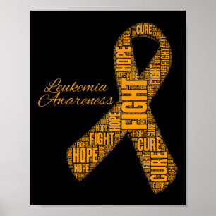 Leukemie Bewustzijn oranje lint vecht hoop genezin Poster