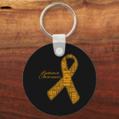 Leukemie Bewustzijn oranje lint vecht hoop genezin Sleutelhanger (Voorkant)