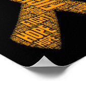 Leukemie Bewustzijn Oranje Vecht Hoop Cure Ribbon Poster (Hoek)