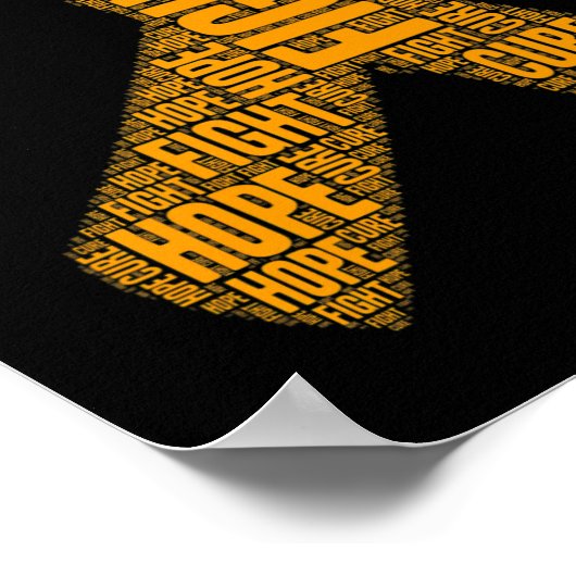 Leukemie Bewustzijn Oranje Vecht Hoop Cure Ribbon Poster (Hoek)