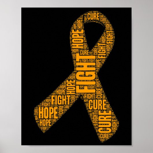 Leukemie Bewustzijn Oranje Vecht Hoop Cure Ribbon Poster (Voorkant)