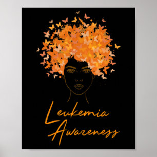Leukemie Bewustzijn Oranje Vlinders Cadeau Poster