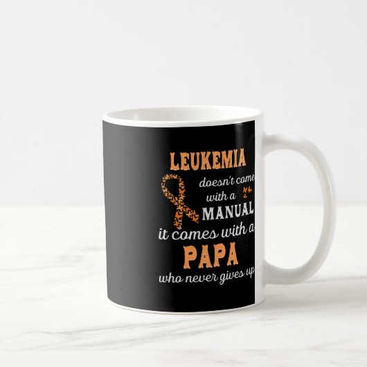 Leukemie bewustzijn Papa Ondersteuning Leukemie St Koffiemok (Rechts)