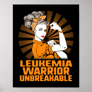 Leukemie Bewustzijn Sterke Strijder Vrouw Oranje R Poster