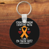 Leukemie Bewustzijn Sterkte is vechten met de glim Sleutelhanger (Voorkant)