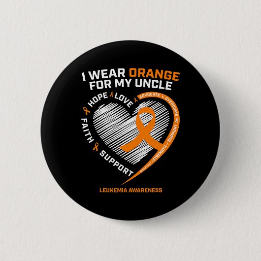 Leukemie Bewustzijn Uncle Mannen Kind Ronde Button 5,7 Cm (Voorkant)