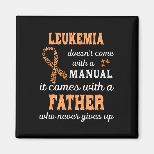 Leukemie bewustzijn Vader Ondersteuning Leukemie W Magneet (Voorkant)