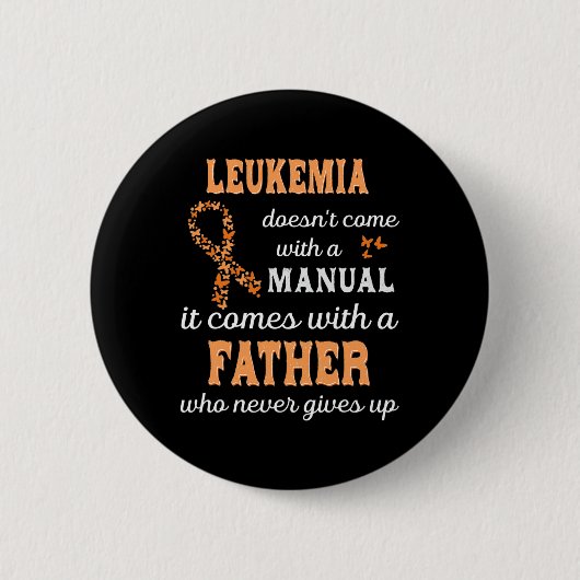 Leukemie bewustzijn Vader Ondersteuning Leukemie W Ronde Button 5,7 Cm (Voorkant)