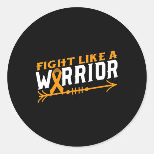 Leukemie bewustzijn Vecht als een krijger Bloedkan Ronde Sticker