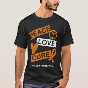 Leukemie Bewustzijn Vrede Liefde Kuur Ziekte Bloed T-shirt