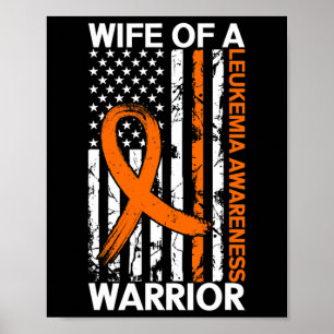 Leukemie Bewustzijn VS Amerikaanse vlag voor vrouw Poster