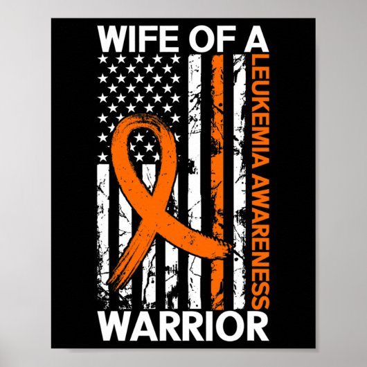 Leukemie Bewustzijn VS Amerikaanse vlag voor vrouw Poster (Voorkant)