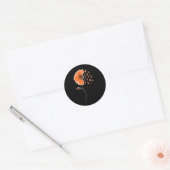Leukemie Bewustzijn Warrior Oranje Lint Zonnebloem Ronde Sticker (Envelop)