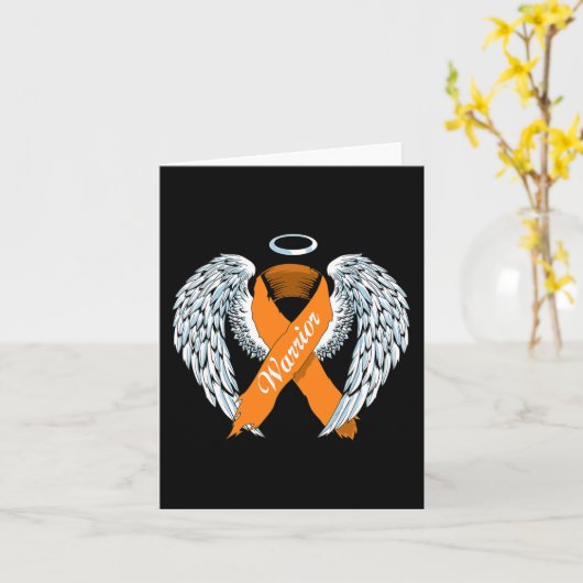 Leukemie Bewustzijn Warrior Sinaasappel Lint en En Kaart (Gele Bloem)