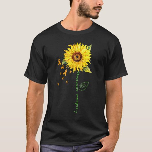 LEUKEMIE Bewustzijn Zonnebloem 2 T-shirt (Voorkant)