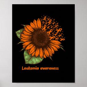 Leukemie Bewustzijn Zonnebloem Gift Warrior Surviv Poster