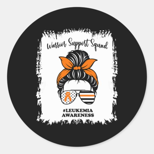 Leukemie Bewustzijner ondersteuning Squad Messine Ronde Sticker (Voorkant)