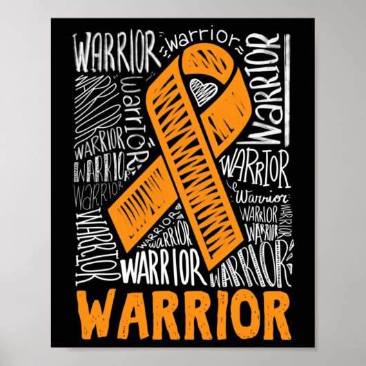 Leukemie Bloedkanker Aankomst Oranje Ribbon Awaren Poster (Voorkant)